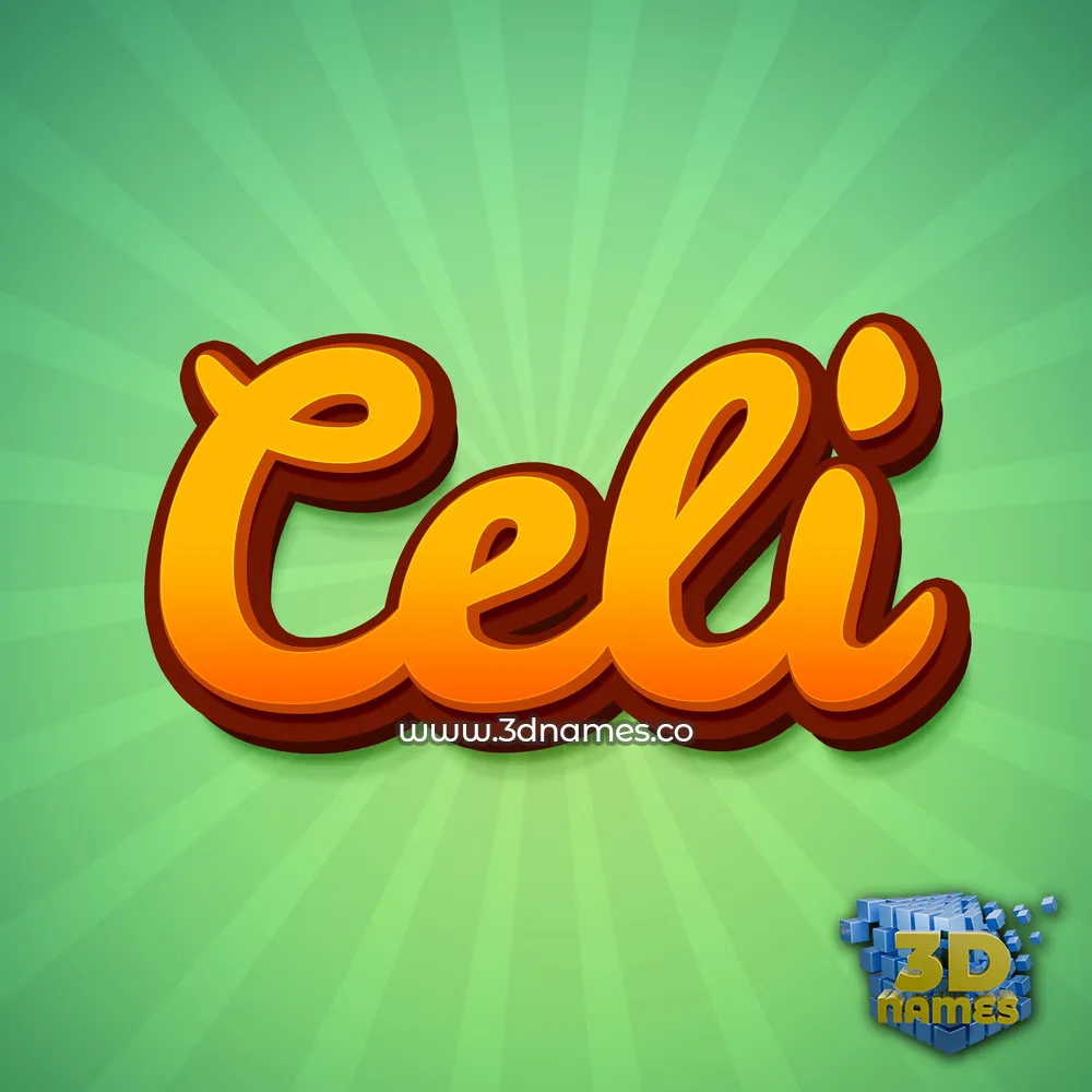 celi in Green Rays style - 3D name wallpaper