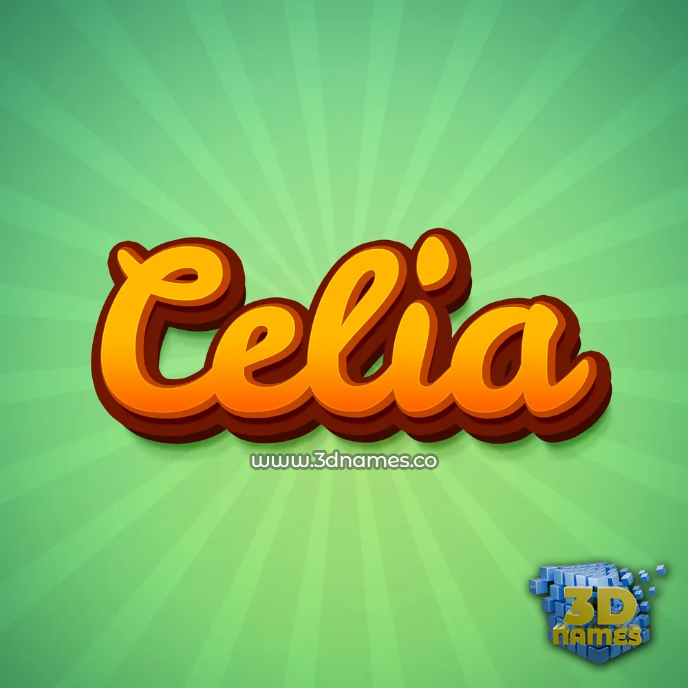 celia in Green Rays style - 3D name wallpaper