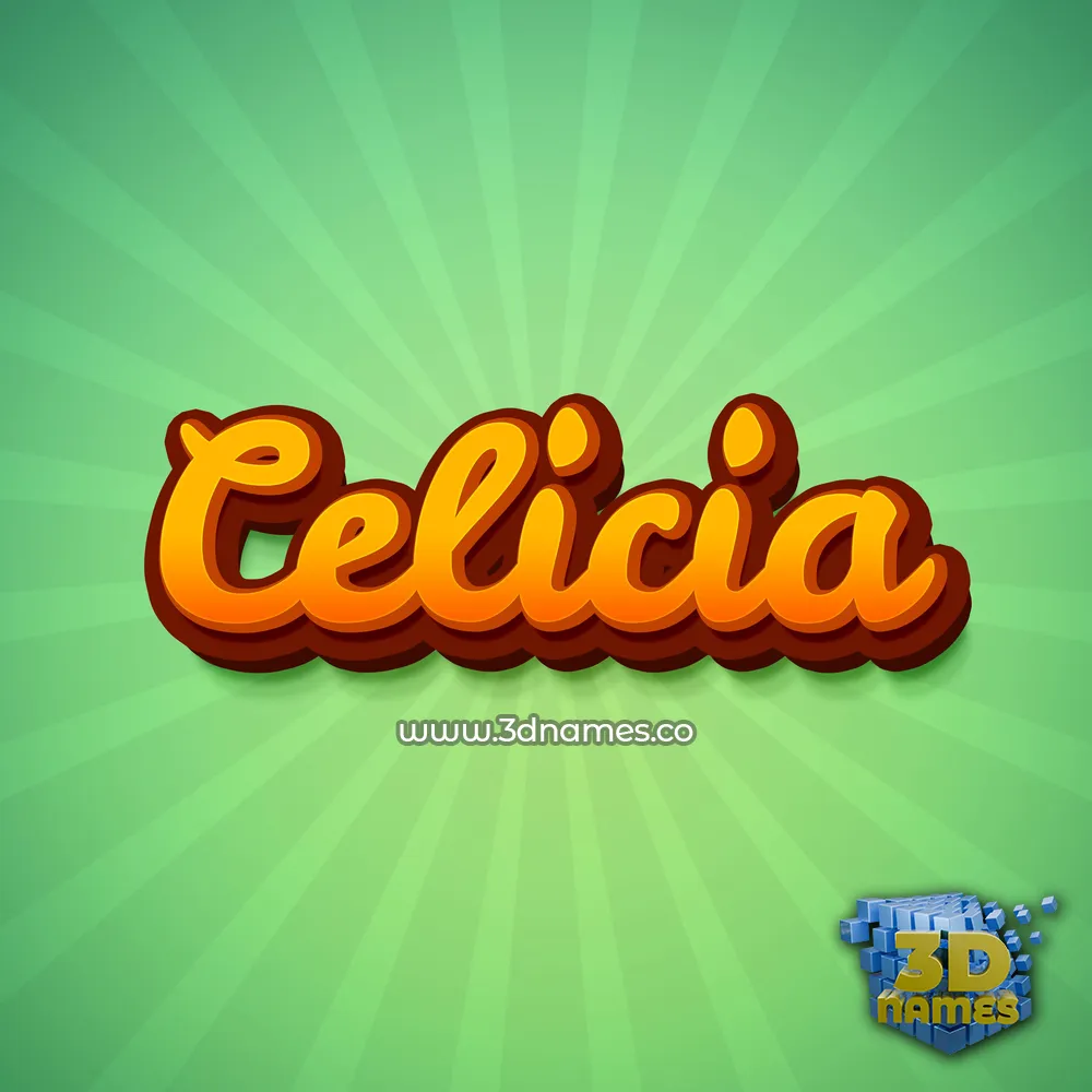 celicia in Green Rays style - 3D name wallpaper