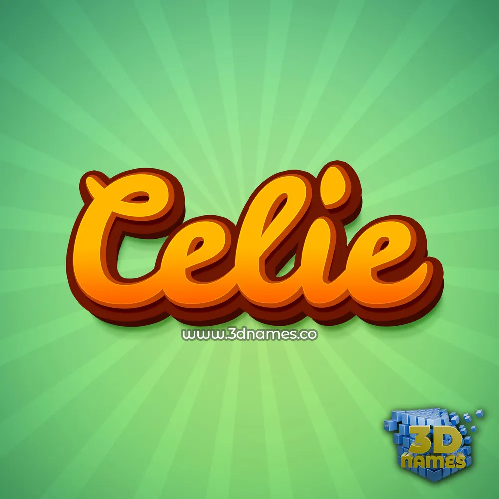celie in Green Rays style - 3D name wallpaper