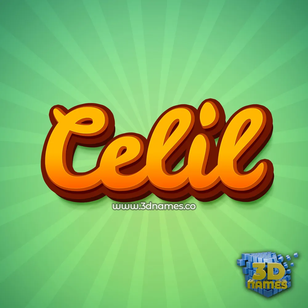 celil in Green Rays style - 3D name wallpaper