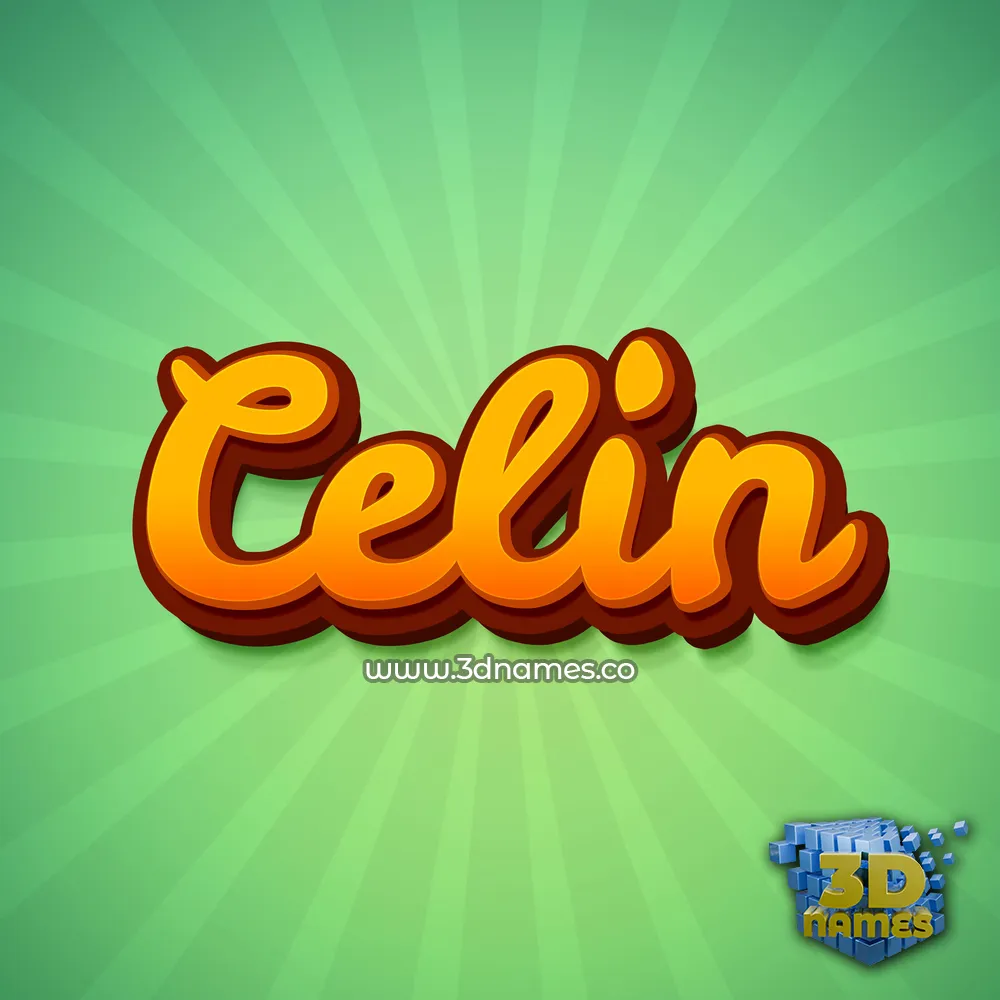 celin in Green Rays style - 3D name wallpaper