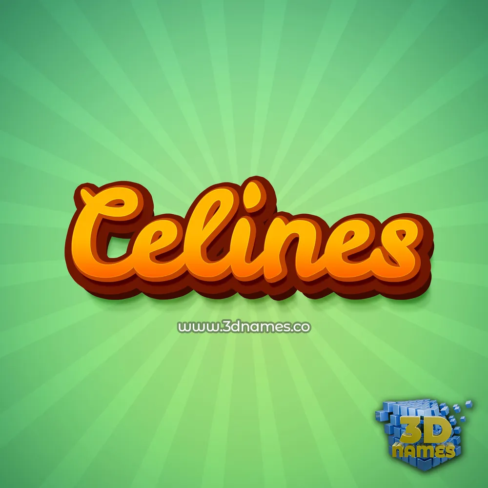 celines in Green Rays style - 3D name wallpaper