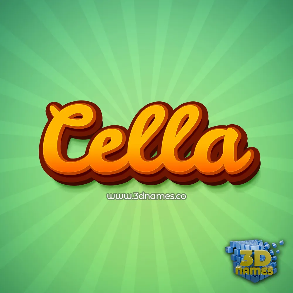 cella in Green Rays style - 3D name wallpaper