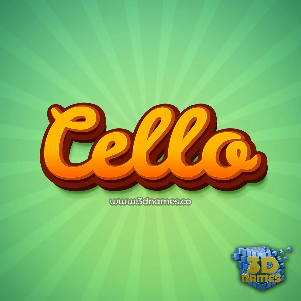 cello in Green Rays style - 3D name wallpaper