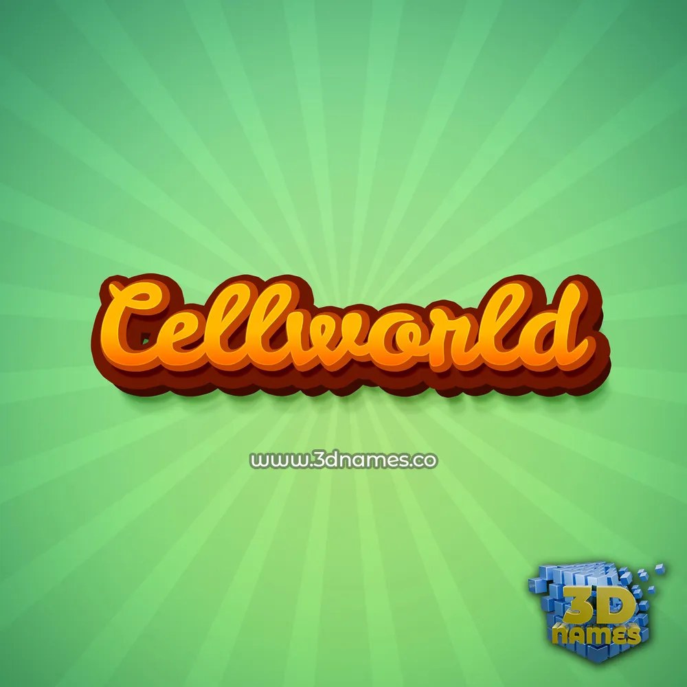 cellworld in Green Rays style - 3D name wallpaper
