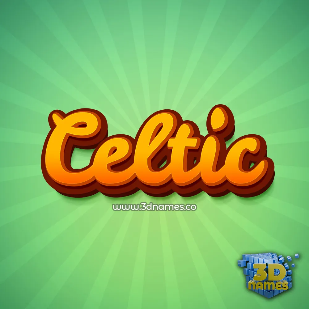 celtic in Green Rays style - 3D name wallpaper