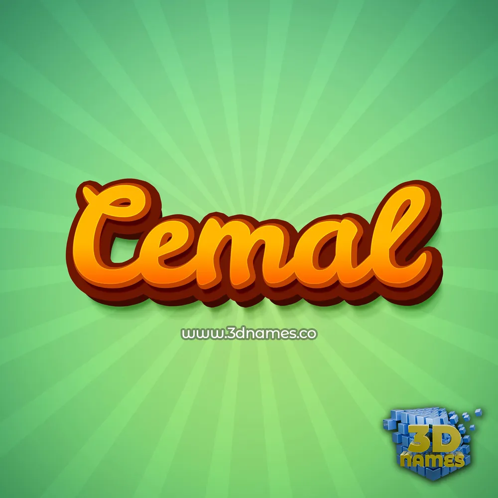 cemal in Green Rays style - 3D name wallpaper