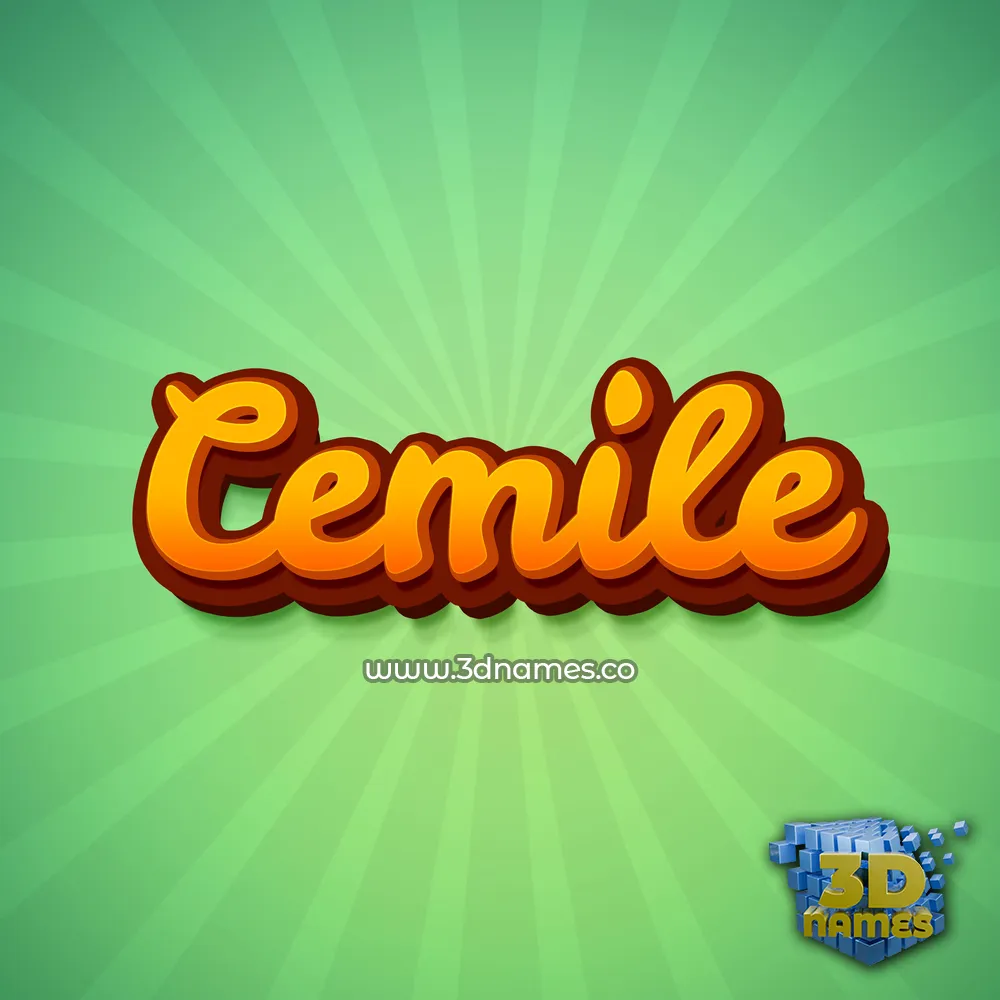 cemile in Green Rays style - 3D name wallpaper