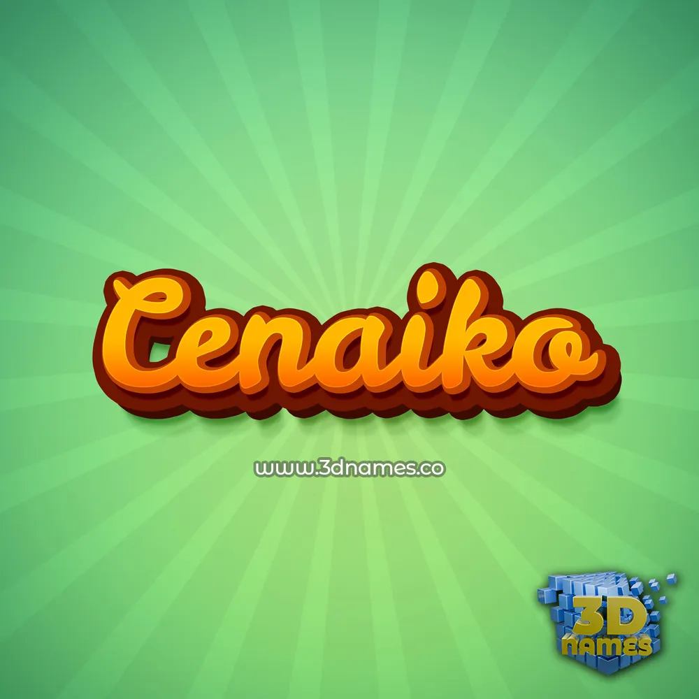 cenaiko in Green Rays style - 3D name wallpaper