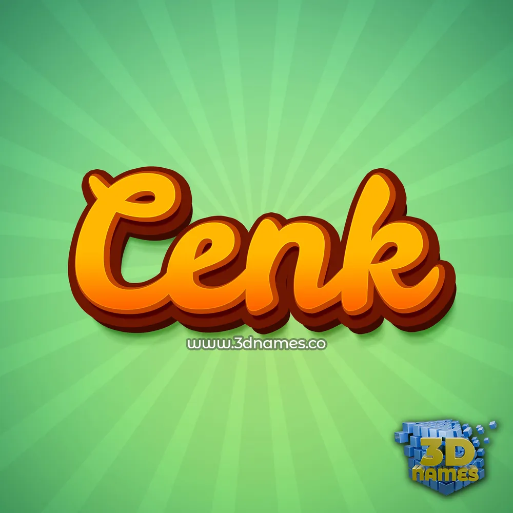 cenk in Green Rays style - 3D name wallpaper