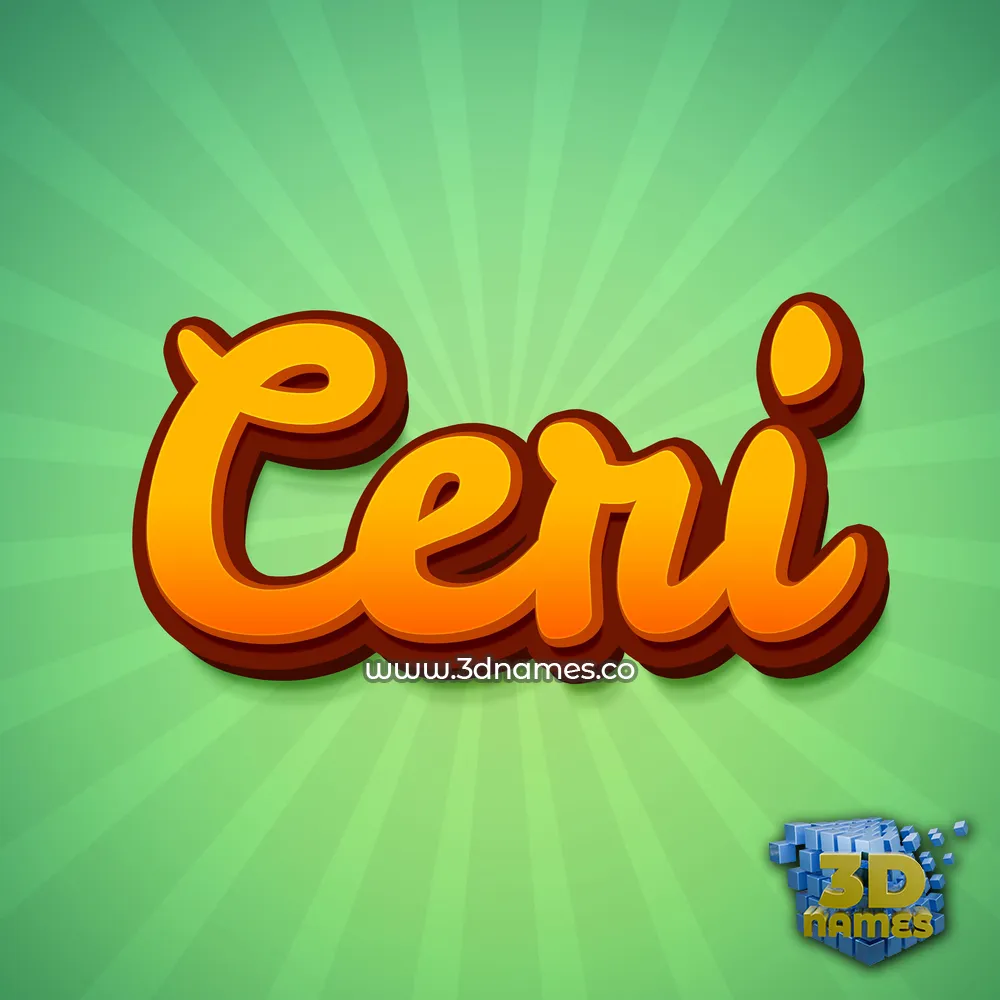 ceri in Green Rays style - 3D name wallpaper