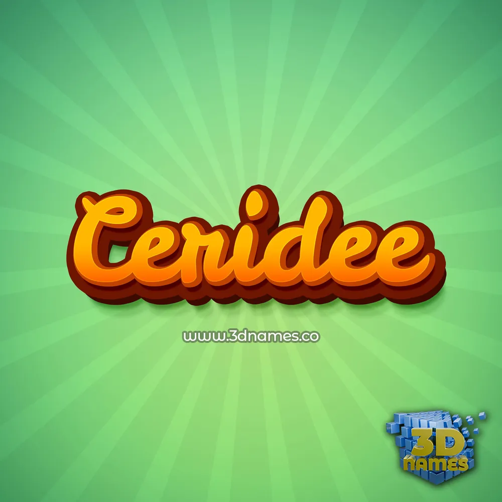 ceridee in Green Rays style - 3D name wallpaper