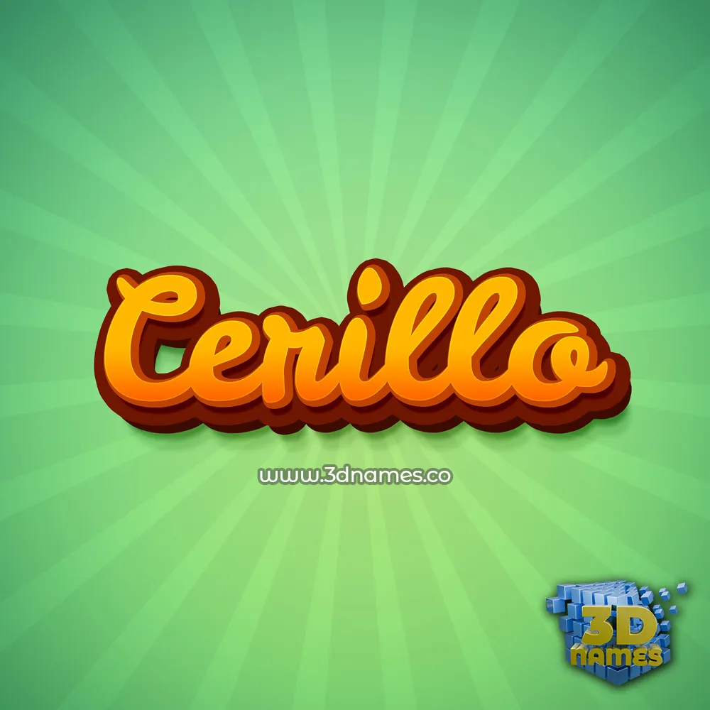 cerillo in Green Rays style - 3D name wallpaper