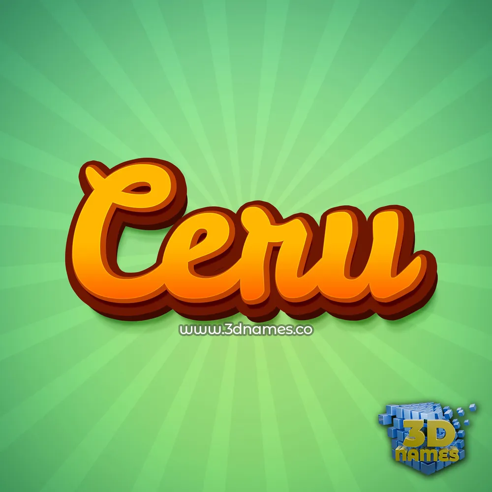 ceru in Green Rays style - 3D name wallpaper