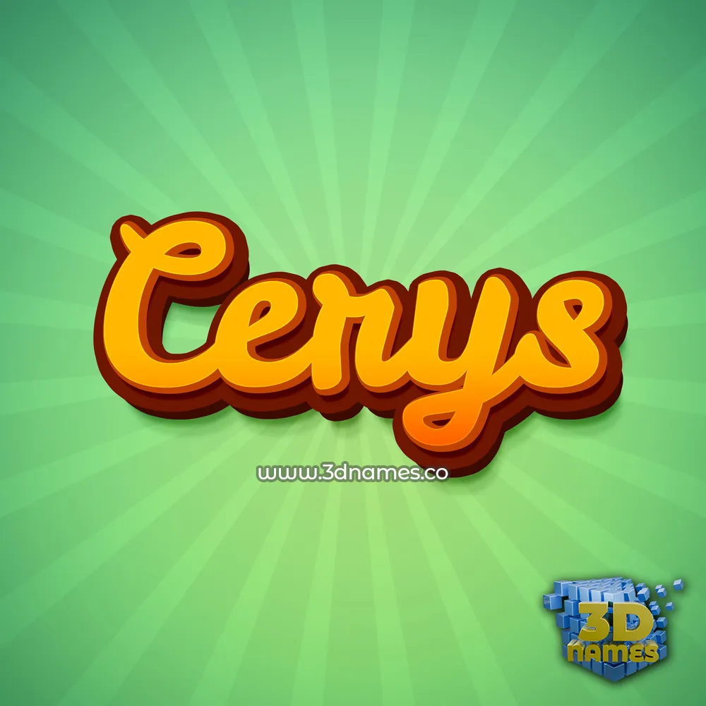 cerys in Green Rays style - 3D name wallpaper