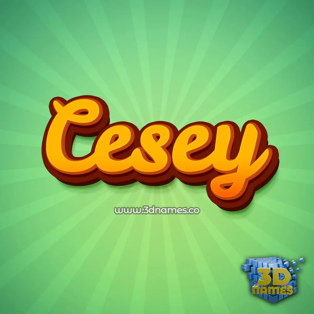 cesey in Green Rays style - 3D name wallpaper