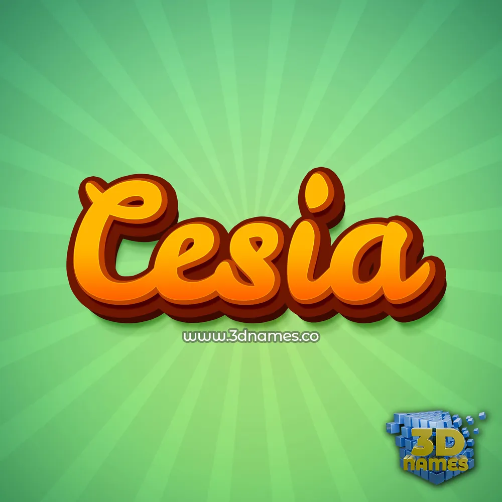 cesia in Green Rays style - 3D name wallpaper