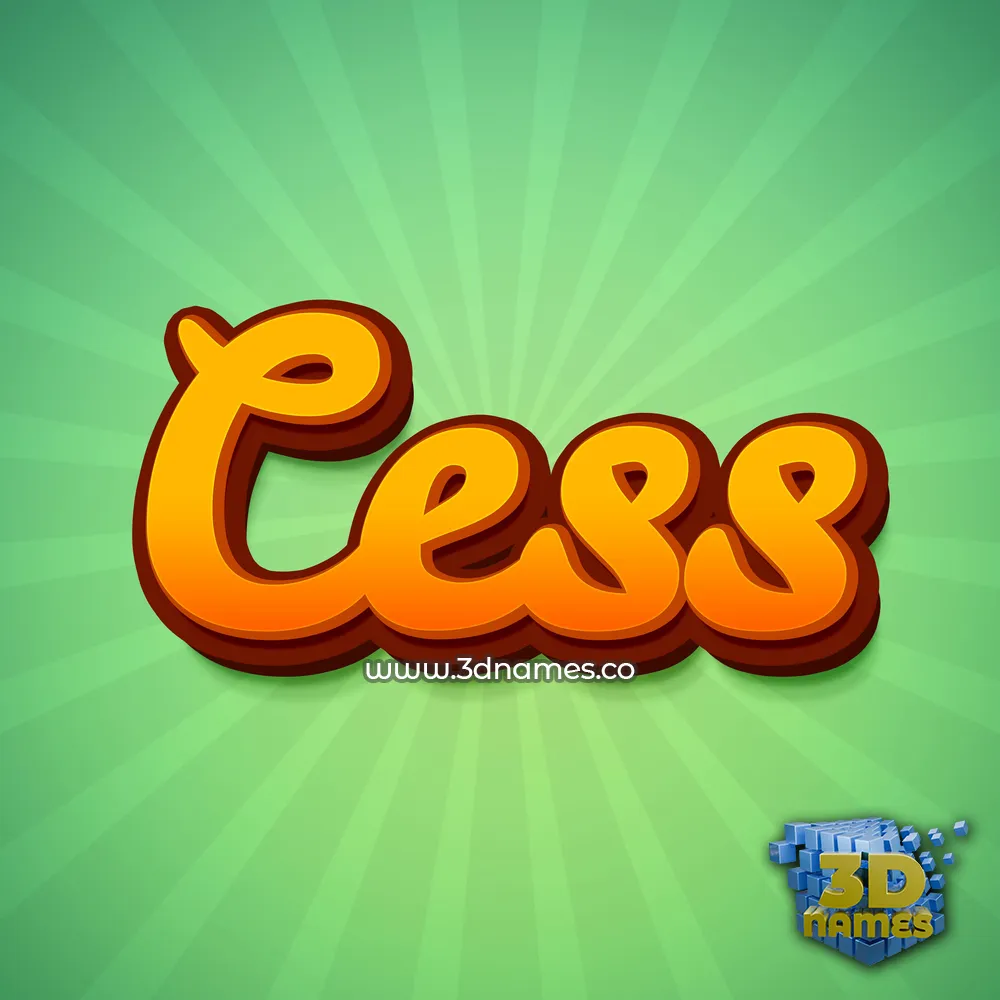 cess in Green Rays style - 3D name wallpaper