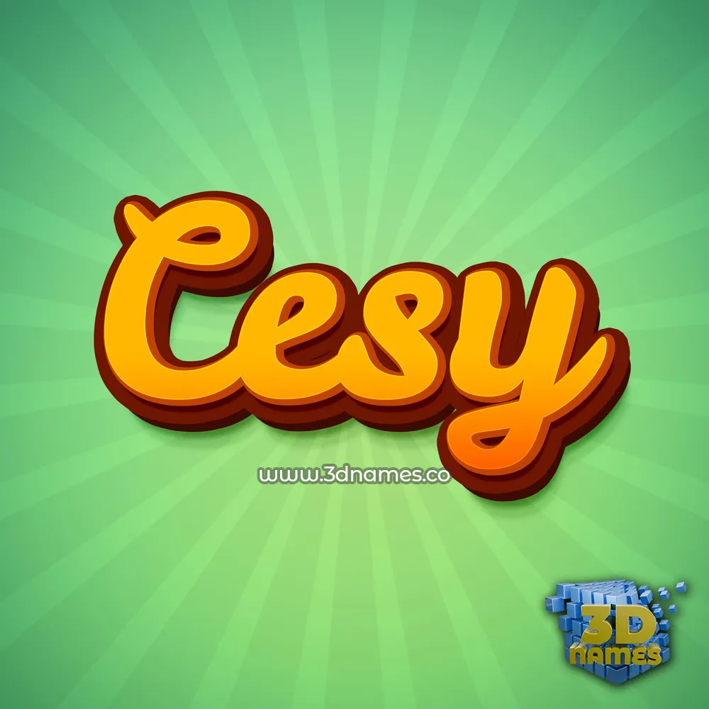 cesy in Green Rays style - 3D name wallpaper