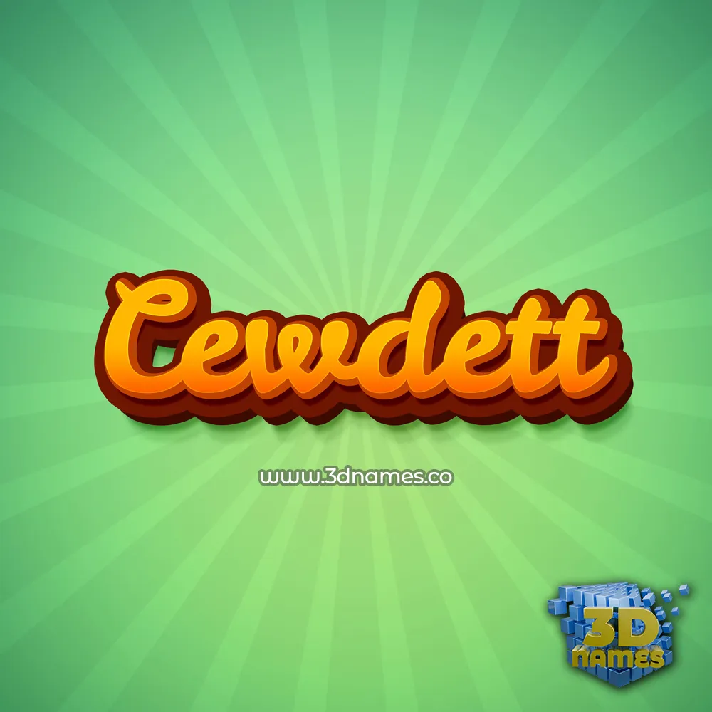 cewdett in Green Rays style - 3D name wallpaper