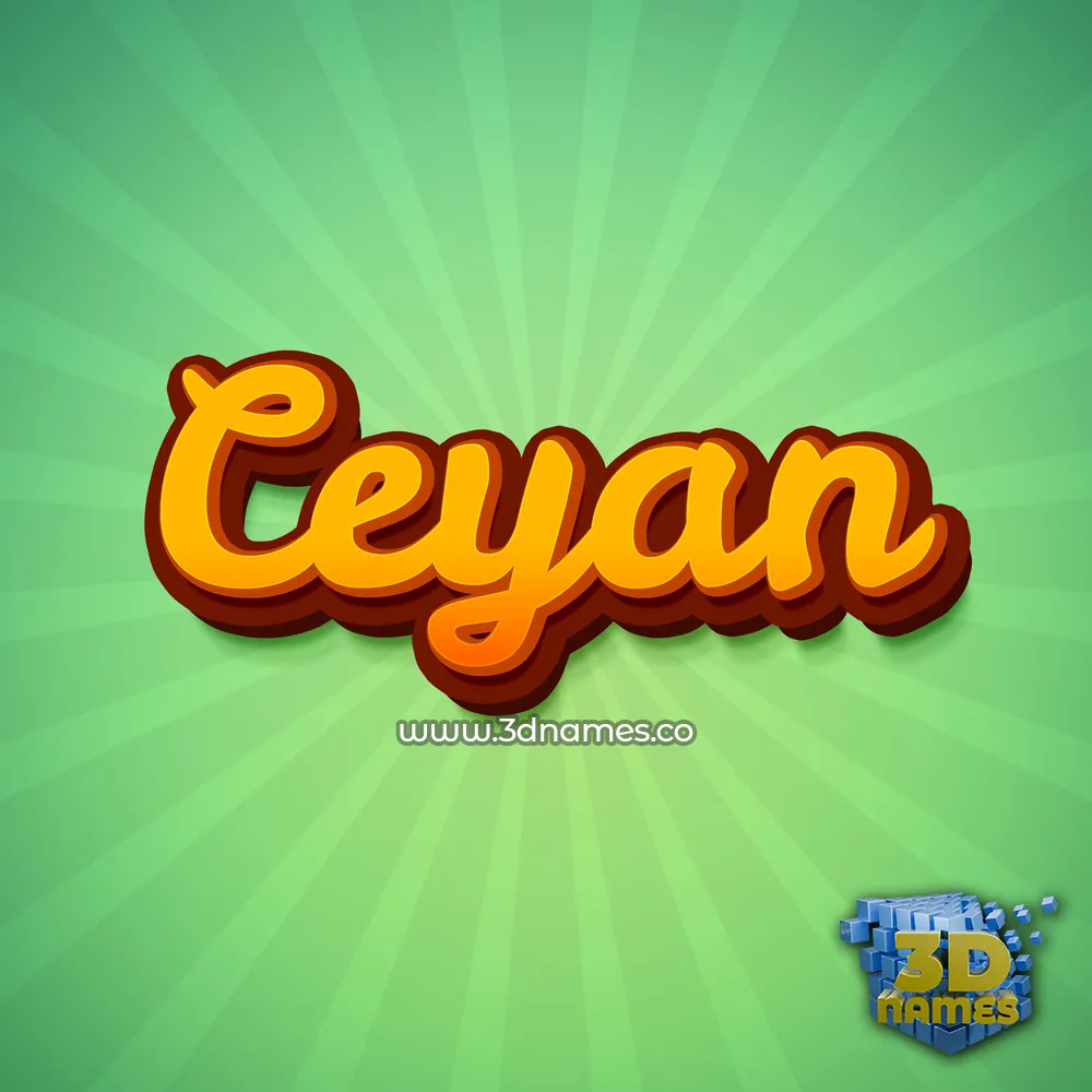 ceyan in Green Rays style - 3D name wallpaper