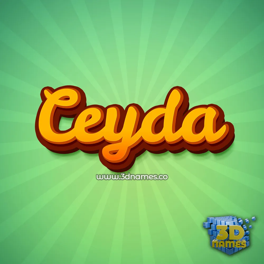 ceyda in Green Rays style - 3D name wallpaper