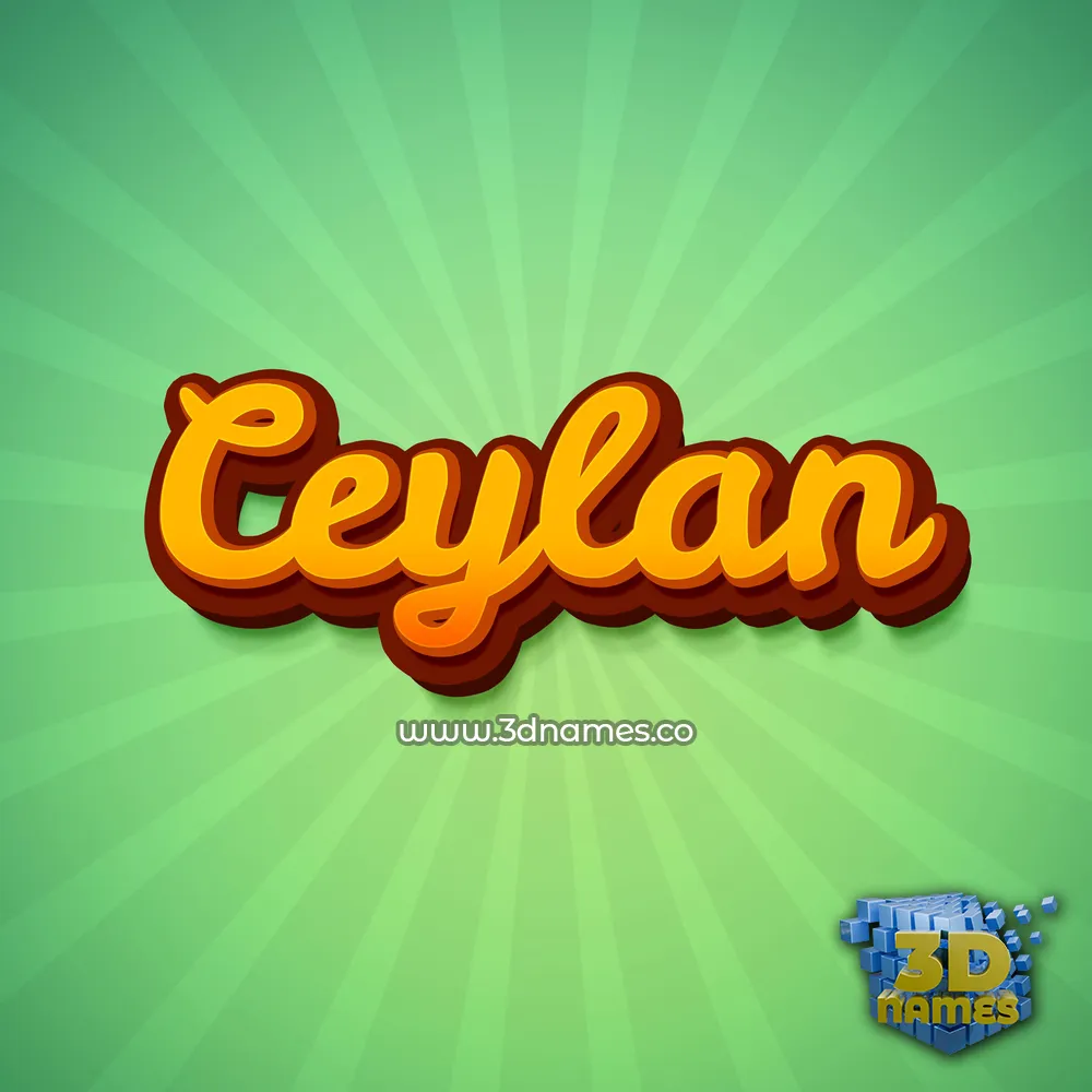 ceylan in Green Rays style - 3D name wallpaper