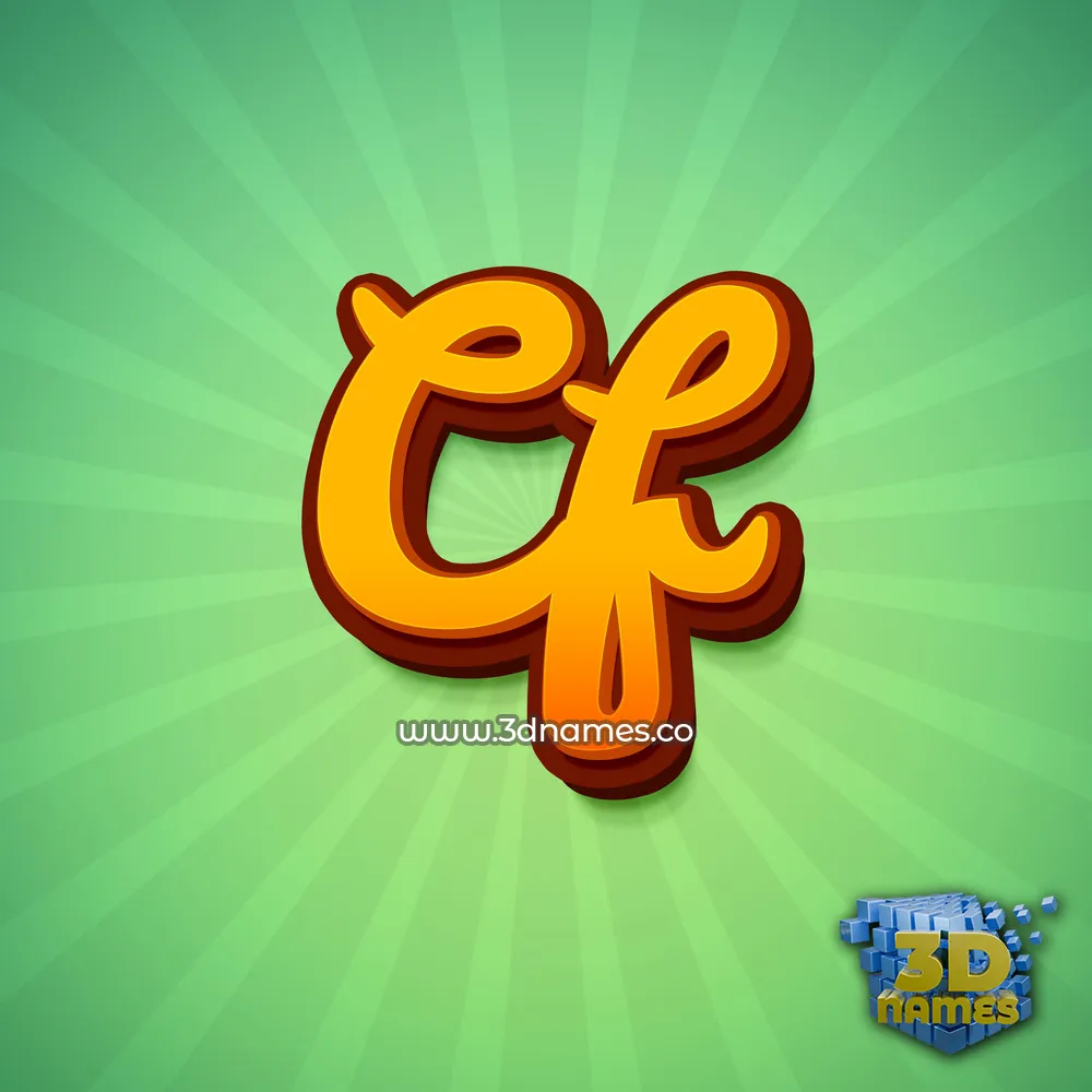 cf in Green Rays style - 3D name wallpaper