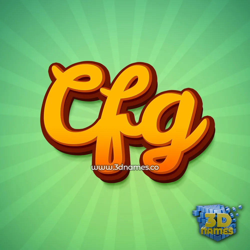 cfg in Green Rays style - 3D name wallpaper