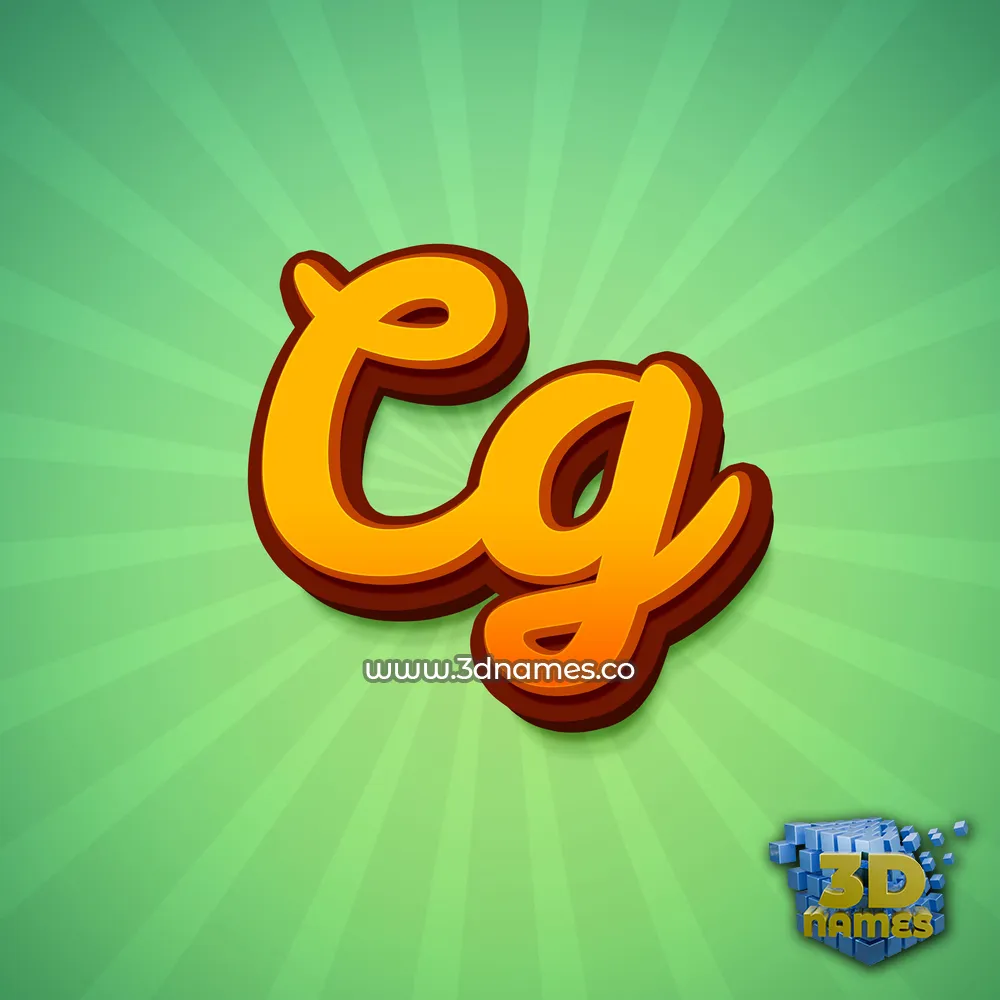 cg in Green Rays style - 3D name wallpaper