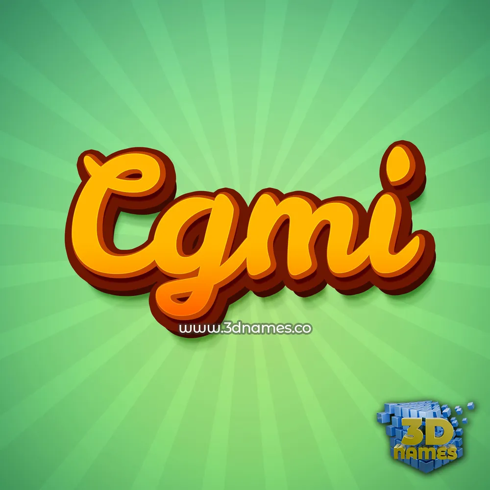 cgmi in Green Rays style - 3D name wallpaper