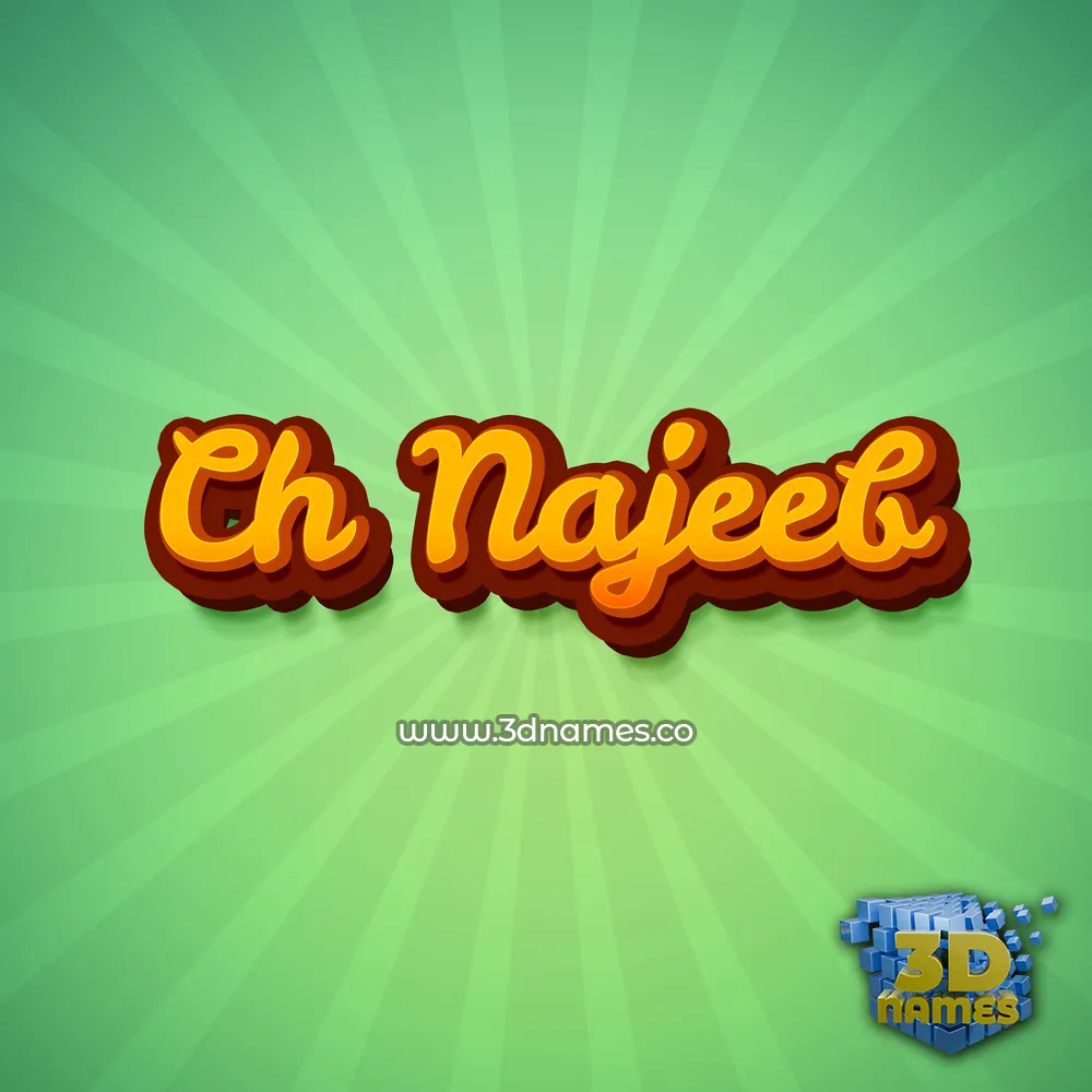 ch najeeb in Green Rays style - 3D name wallpaper