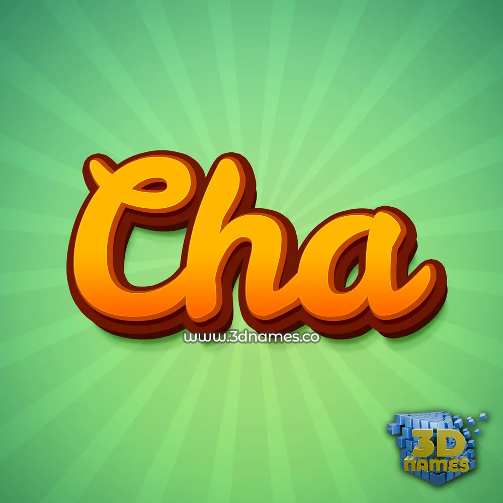 cha in Green Rays style - 3D name wallpaper