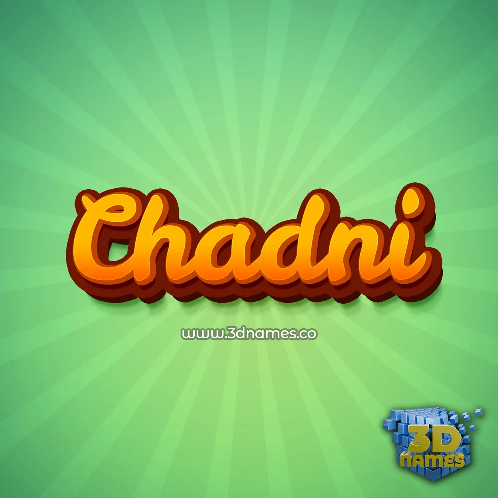 chadni in Green Rays style - 3D name wallpaper