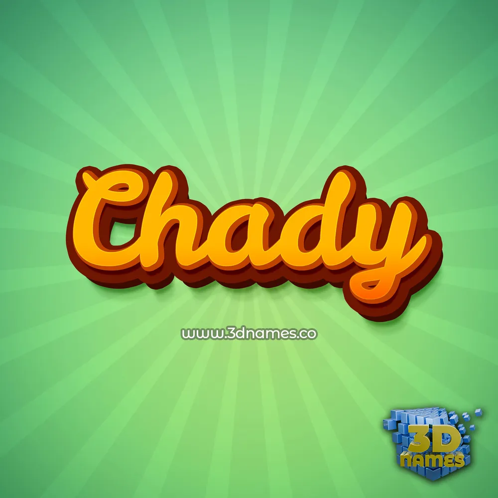 chady in Green Rays style - 3D name wallpaper