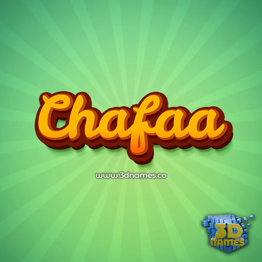 chafaa in Green Rays style - 3D name wallpaper