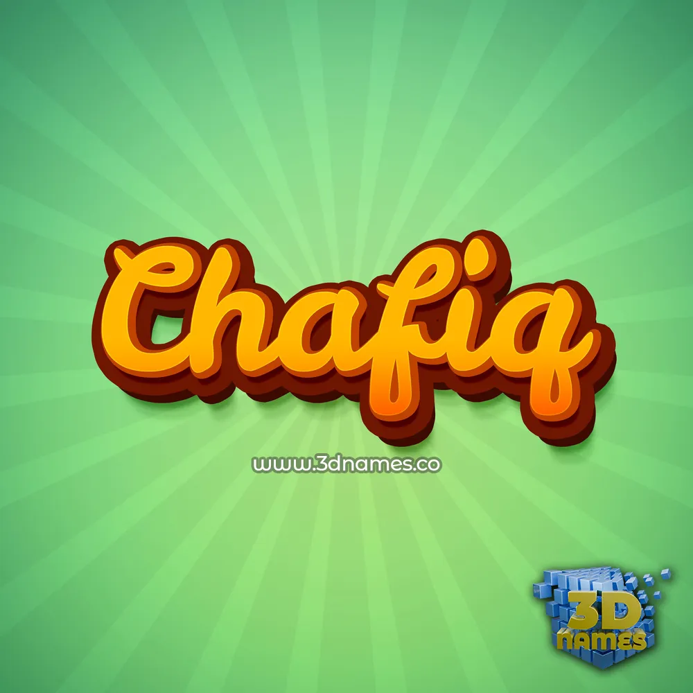 chafiq in Green Rays style - 3D name wallpaper