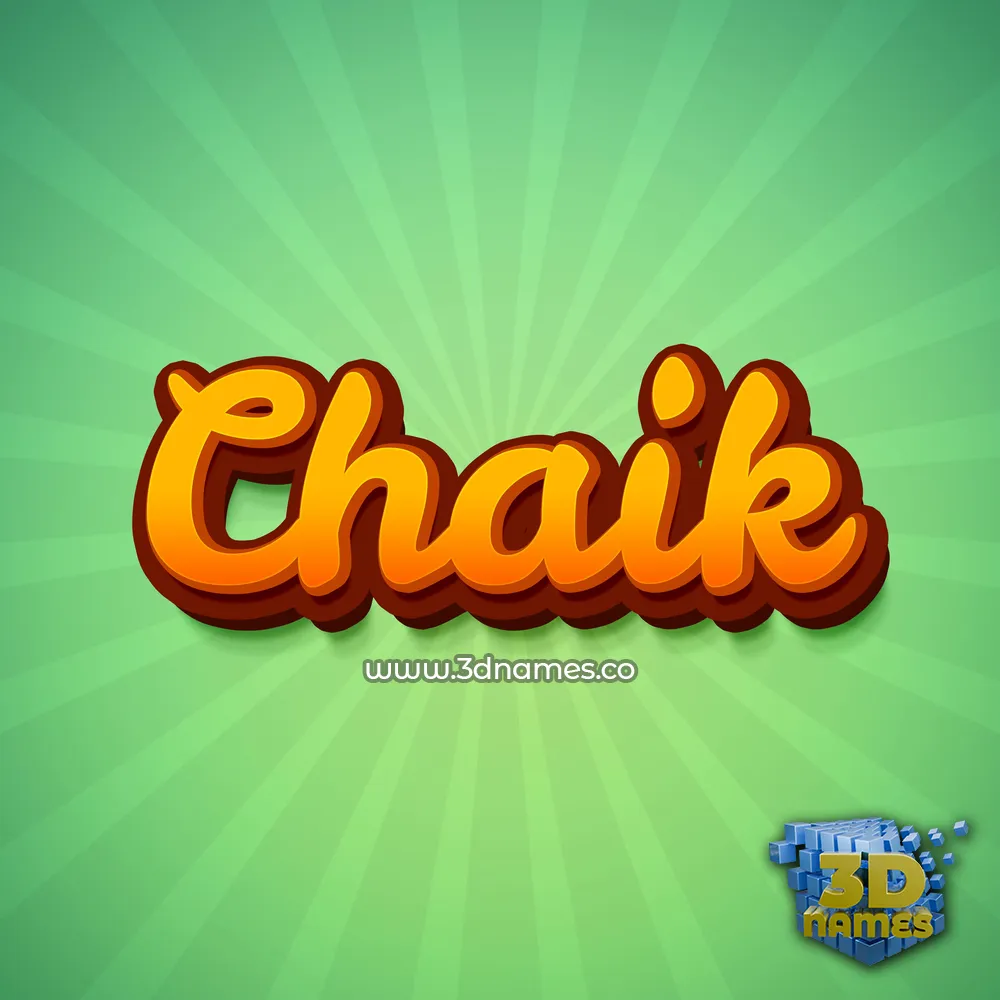 chaik in Green Rays style - 3D name wallpaper