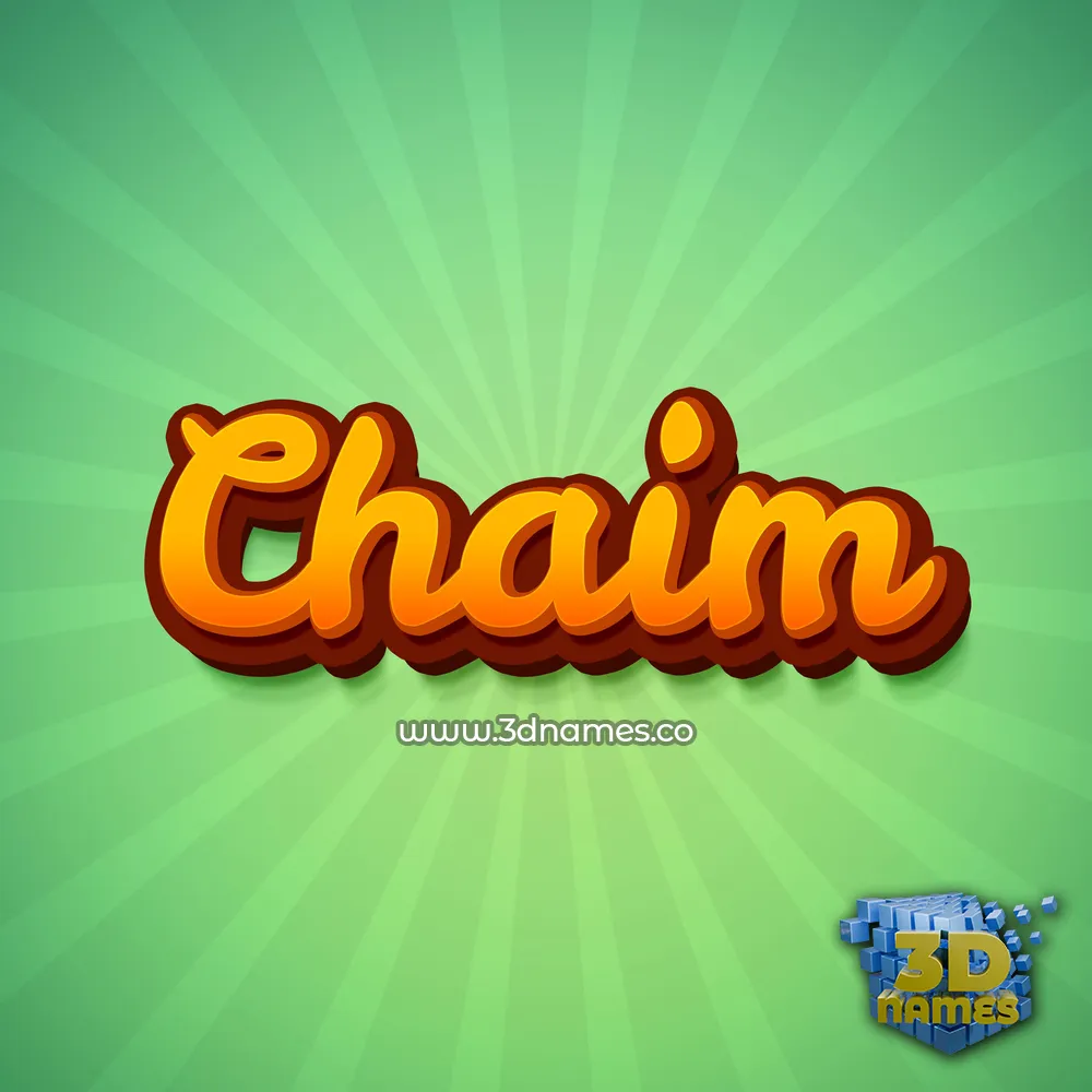 chaim in Green Rays style - 3D name wallpaper