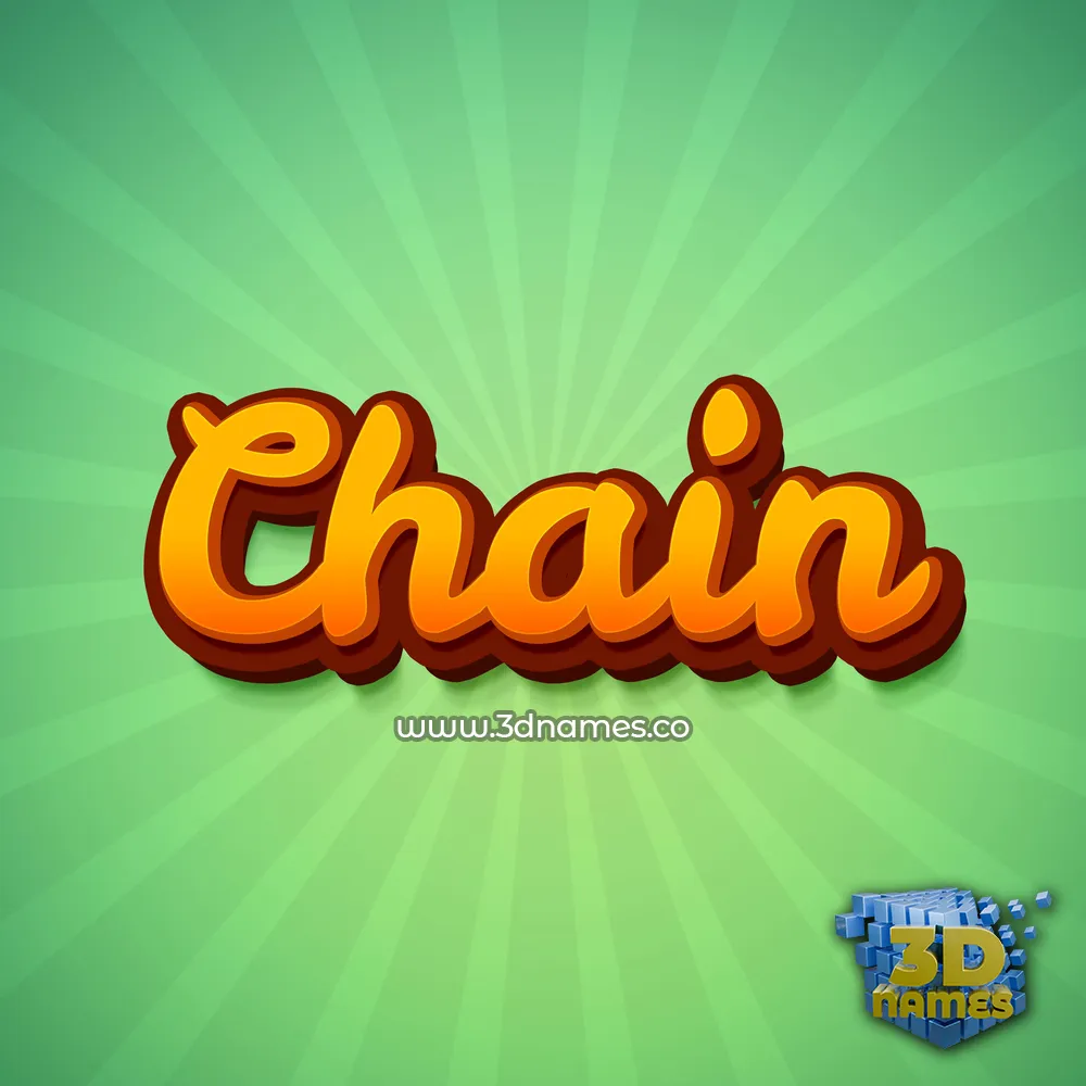 chain in Green Rays style - 3D name wallpaper