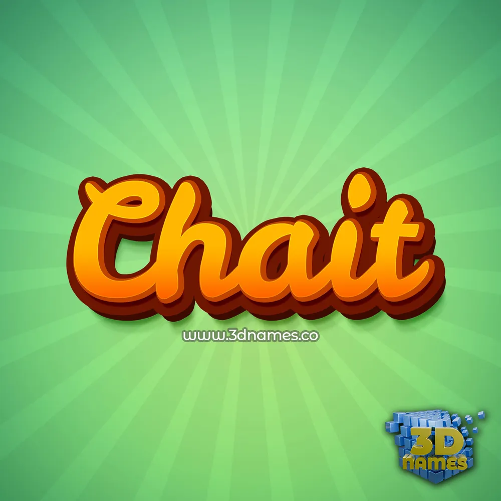 chait in Green Rays style - 3D name wallpaper
