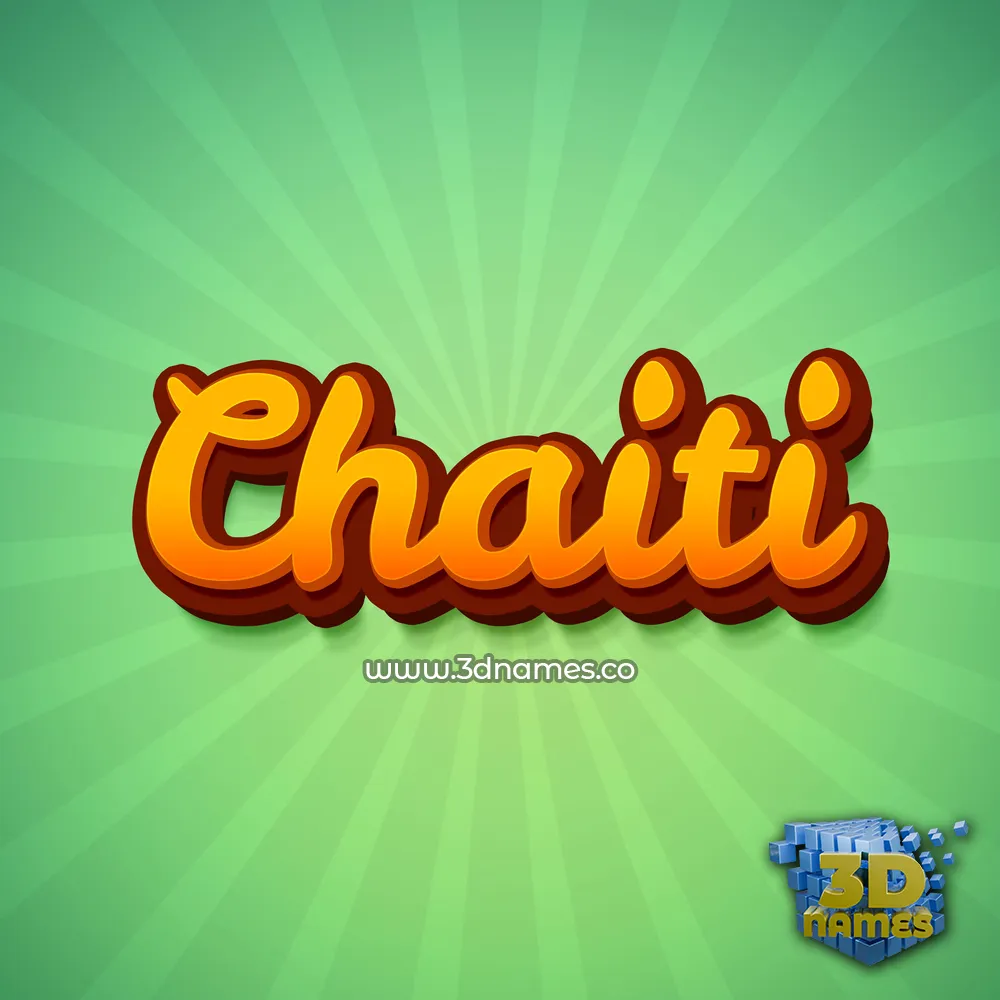 chaiti in Green Rays style - 3D name wallpaper