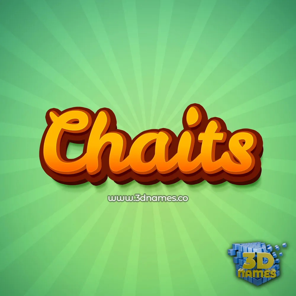 chaits in Green Rays style - 3D name wallpaper