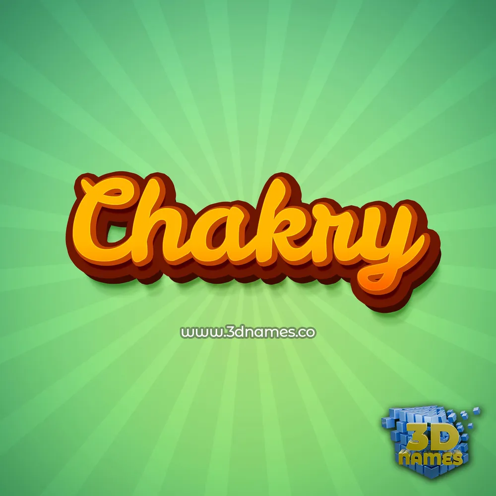 chakry in Green Rays style - 3D name wallpaper