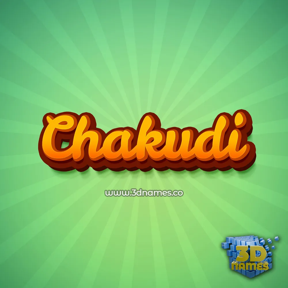 chakudi in Green Rays style - 3D name wallpaper