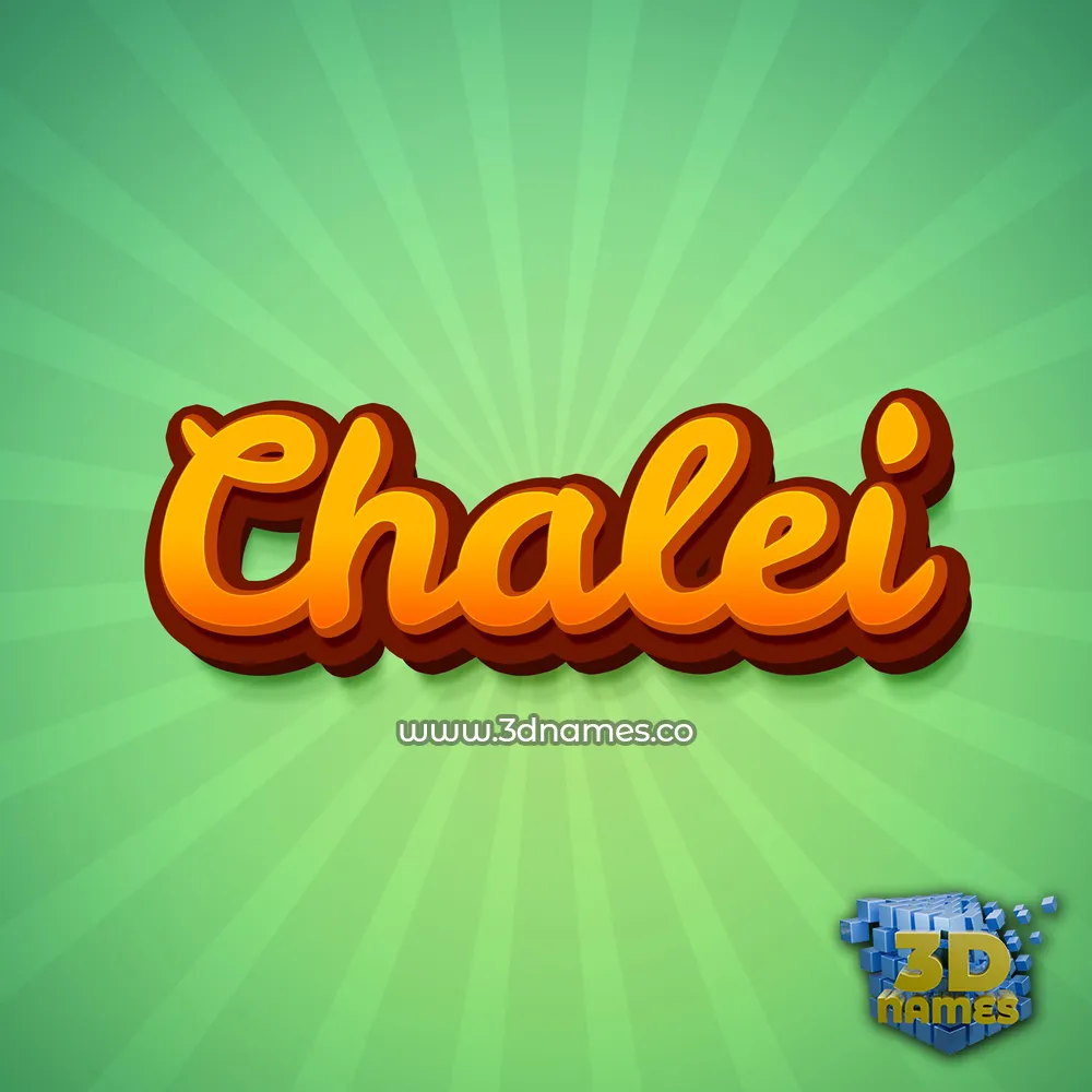 chalei in Green Rays style - 3D name wallpaper