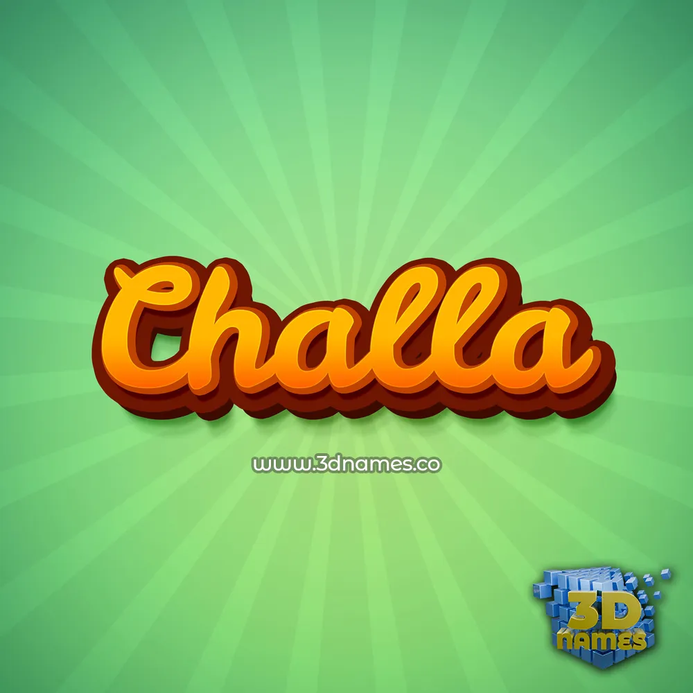 challa in Green Rays style - 3D name wallpaper