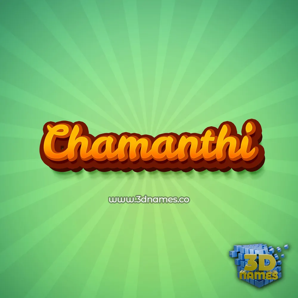 chamanthi in Green Rays style - 3D name wallpaper