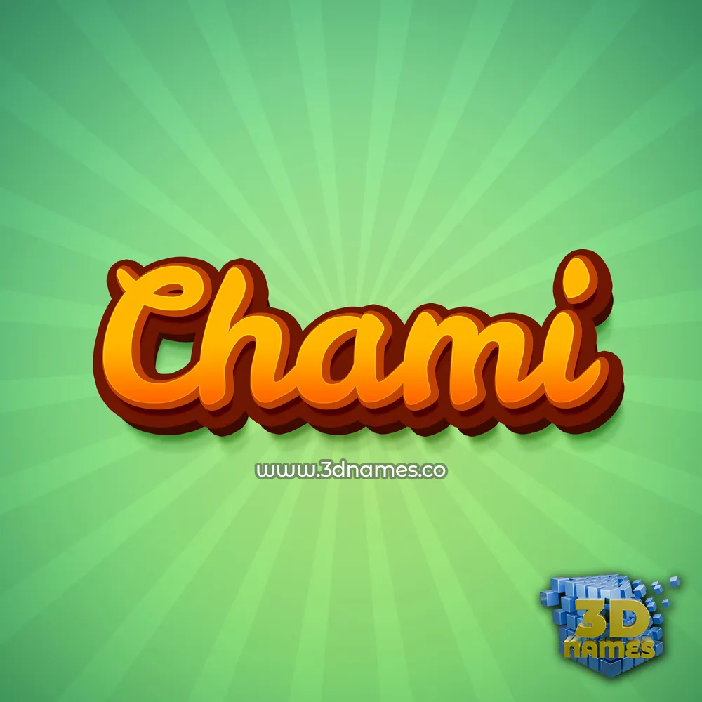 chami in Green Rays style - 3D name wallpaper